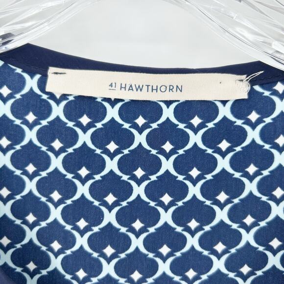 41 Hawthorn Beckett Navy Geometric Print Sleeveless Blouse Top  Womens Size S - Picture 6 of 11